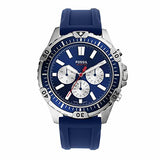 Fossil Garrett Chronograph Blue Dial Blue Rubber Strap Watch for Men - FS5709 Authentic Buy Shop Now