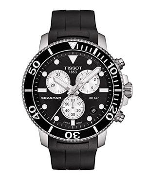 Tissot Seastar 1000 Chronograph Black Dial Black Rubber Strap Watch For Men - T120.417.17.051.00 Authentic Buy Shop Now