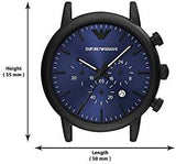 Emporio Armani Luigi Analog Blue Dial Black Leather Strap Watch For Men - AR11351 Authentic Buy Shop Now