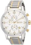 Hugo Boss Areoliner Chronograph White Dial Two Tone Steel Strap Watch for Men - 1513236 Authentic Buy Shop Now
