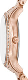 Michael Kors Sage Three-Hand Crystals Mother of Pearl Dial Rose Gold Steel Strap Watch for Women - MK4823 Authentic Buy Shop Now