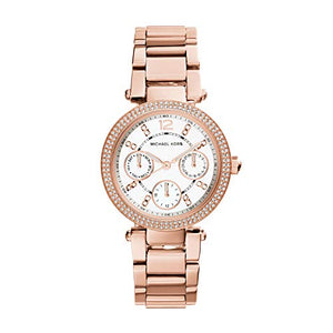 Michael Kors Parker White Dial Rose Gold Steel Strap Watch for Women - MK5616 Authentic Buy Shop Now
