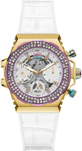 Guess Fusion Chronograph White Dial White Leather Strap Watch For Women - GW0553L2 Authentic Buy Shop Now