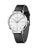 Calvin Klein Even Silver Dial Black Leather Strap Watch for Men - K7B211CY Authentic Buy Shop Now