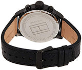 Tommy Hilfiger Jackson Quartz Blue Dial Black Leather Strap Watch for Men - 1791241 Authentic Buy Shop Now