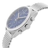 Tissot PR 100 Chronograph Blue Dial Silver Mesh Bracelet Watch for Men - T101.417.11.041.00 Authentic Buy Shop Now