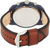 Fossil Bronson Chronograph Luggage Blue Dial Brown Leather Strap Watch for Men - FS5829 Authentic Buy Shop Now