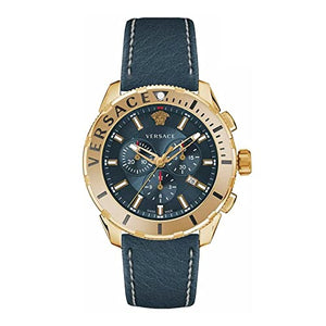 Versace Casual Chronograph Blue Dial Blue Leather Strap Watch for Men - VERG004-18 Authentic Buy Shop Now