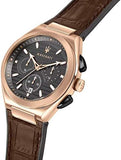 Maserati Triconic Chronograph Grey Dial Brown Leather Strap Watch For Men - R8871639003 Authentic Buy Shop Now
