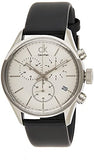 Calvin Klein Masculine Chronograph White Dial Black Leather Strap Watch for Men - K2H27120 Authentic Buy Shop Now