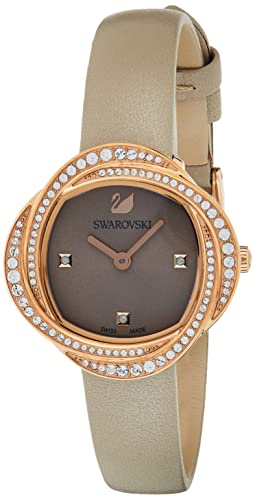 Swarovski Crystal Flower Grey Dial Grey Leather Strap Watch for for Women - 5552424 Authentic Buy Shop Now
