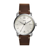 Fossil The Commuter White Dial Brown Leather Strap Watch for Men - FS5275 Authentic Buy Shop Now