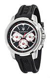 Maserati SFIDA Chronograph Black Silver Dial Black Rubber Strap Watch For Men - R8851123001 Authentic Buy Shop Now