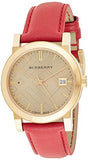 Burberry The City Gold Dial Red Leather Strap Watch for Women - BU9140 Authentic Buy Shop Now
