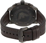 Emporio Armani Delta Chronograph Brown Dial Brown Leather Strap Dial Watch For Men - AR6055 Authentic Buy Shop Now