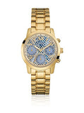 Guess Mini Sunrise Quartz Blue Dial Gold Steel Strap Watch For Women - W0448L6 Authentic Buy Shop Now