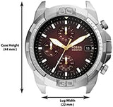 Fossil Bronson Chronograph Red Dial Silver Steel Strap Watch for Men - FS5878 Authentic Buy Shop Now