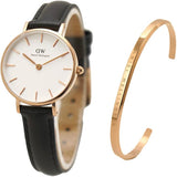 Daniel Wellington Classic Petite Sheffield White Dial Black Leather Strap Watch For Women - DW00100230 Authentic Buy Shop Now