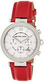 Michael Kors Parker Silver Dial Red Leather Strap Watch for Women - MK2278 Authentic Buy Shop Now