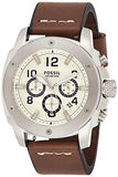 Fossil Modern Machine White Dial Brown Leather Strap Watch for Men - FS4929 Authentic Buy Shop Now