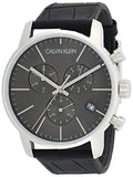 Calvin Klein City Chronograph Black Dial Black Leather Strap Watch for Men - K2G271C3 Authentic Buy Shop Now