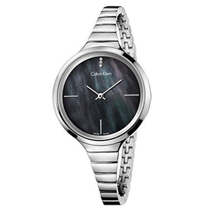 Calvin Klein Lively Black Dial Silver Steel Strap Watch for Women - K4U2312S Authentic Buy Shop Now