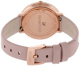 Swarovski Crystal Frost White Dial Pink Leather Strap Watch for Women - 5519223 Authentic Buy Shop Now