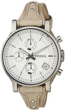 Fossil Boyfriend Chronograph White Dial Brown Leather Strap Watch for Women - ES3625 Authentic Buy Shop Now