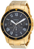 Fossil Inscription Automatic Black Dial Gold Steel Strap Watch for Men - FS5267 Authentic Buy Shop Now