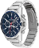 Tommy Hilfiger Mason Quartz Blue Dial Silver Steel Strap Watch for Men - 1791788 Authentic Buy Shop Now
