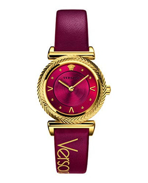 Versace V-Motif Red Dial Red Leather Strap Watch for Women - VERE00418 Authentic Buy Shop Now