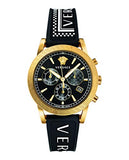Versace Sports Tech Chronograph Black Dial Black Rubber Strap Watch for Men - VELT00119 Authentic Buy Shop Now