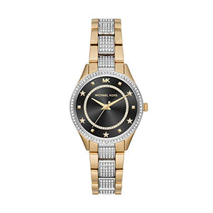 Michael Kors Lauryn Crystal Pave Black Dial Two Tone Steel Strap Watch For Women - MK4403 Authentic Buy Shop Now