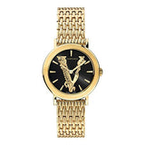 Versace Virtus Quartz Black Dial Gold Steel Strap Watch for Women - VEHC00619 Authentic Buy Shop Now