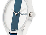Calvin Klein Rebel Blue Silver Dial Blue Leather Strap Watch for Women - K8P231V6 Authentic Buy Shop Now