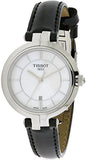 Tissot T Lady Flamingo Mother of Pearl White Dial Black Leather Strap Watch for Women - T094.210.16.111.00 Authentic Buy Shop Now