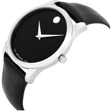Movado Museum Black Dial Black Leather Strap Watch For Men - 606502 Authentic Buy Shop Now