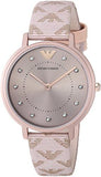 Emporio Armani Kappa Quartz Rose Gold Dial Pink Leather Strap Watch For Women - AR11010 Authentic Buy Shop Now