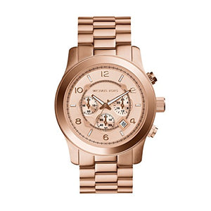 Michael Kors Runway Chronograph Rose Gold Dial Rose Gold Steel Strap Watch for Men - MK8096 Authentic Buy Shop Now