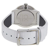 Calvin Klein Accent Silver Dial White Leather Strap Watch for Women - K2Y2Y1KW Authentic Buy Shop Now