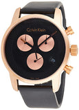 Calvin Klein City Chronograph Black Dial Black Leather Strap Watch for Men - K2G17TC1 Authentic Buy Shop Now