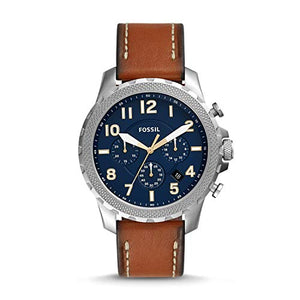 Fossil Bowman Chronograph Blue Dial Brown Leather Strap Watch for Men - FS5602 Authentic Buy Shop Now