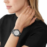 Michael Kors Raquel Three Hand Silver Dial Black Steel Strap Watch For Women - MK4692 Authentic Buy Shop Now