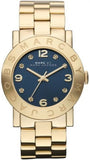 Marc Jacobs Amy Blue Dial Gold Steel Strap Watch for Women - MBM3166 Authentic Buy Shop Now