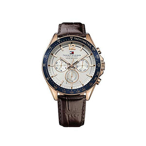 Tommy Hilfiger Luke Quartz White Dial Brown Leather Strap Watch for Men - 1791118 Authentic Buy Shop Now