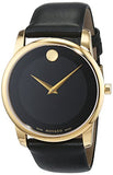 Movado Museum Black Dial Black Leather Strap Watch For Men - 606876 Authentic Buy Shop Now