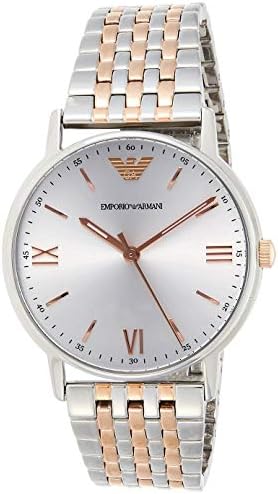 Emporio Armani Kappa Quartz Silver Dial Two Tone Mesh Bracelet Watch For Men - AR11093 Authentic Buy Shop Now