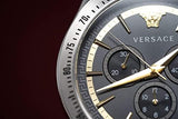 Versace Classic Chronograph Quartz Black Dial Silver Steel Strap Watch For Men - VEV700419 Authentic Buy Shop Now