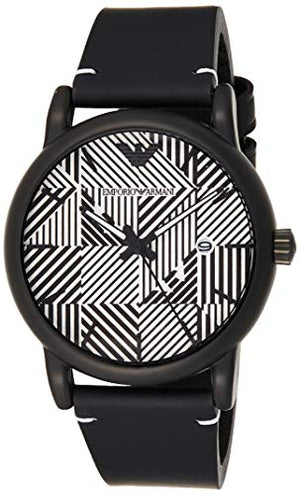 Emporio Armani Luigi Quartz White Dial Black Rubber Strap Watch For Men - AR11136 Authentic Buy Shop Now