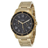 Fossil Inscription Automatic Black Dial Gold Steel Strap Watch for Men - FS5267 Authentic Buy Shop Now